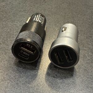 Black and Silver USB Car Chargers